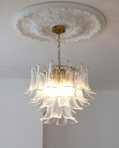 Glass Leaf Cascade Candelabrum Chandelier