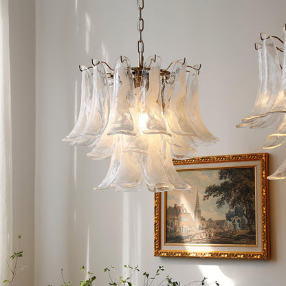 Glass Leaf Cascade Candelabrum Chandelier