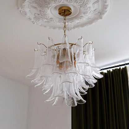 Glass Leaf Cascade Candelabrum Chandelier