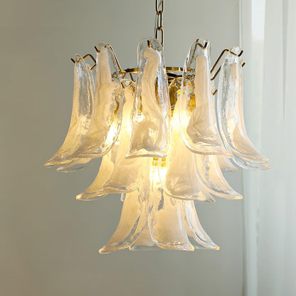 Glass Leaf Cascade Candelabrum Chandelier