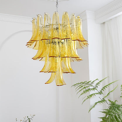 Glass Leaf Cascade Candelabrum Chandelier