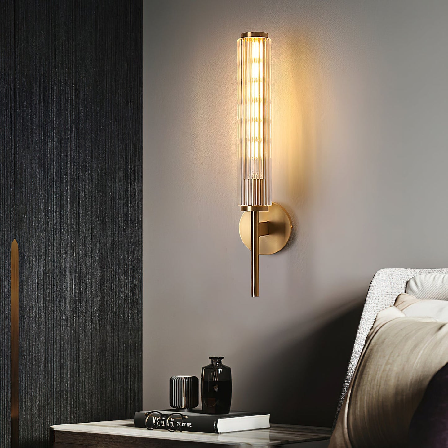 Glass Linear Brass Wall light fixture Wall Light