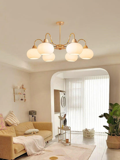 Glass Persimmon Electrolier Chandelier