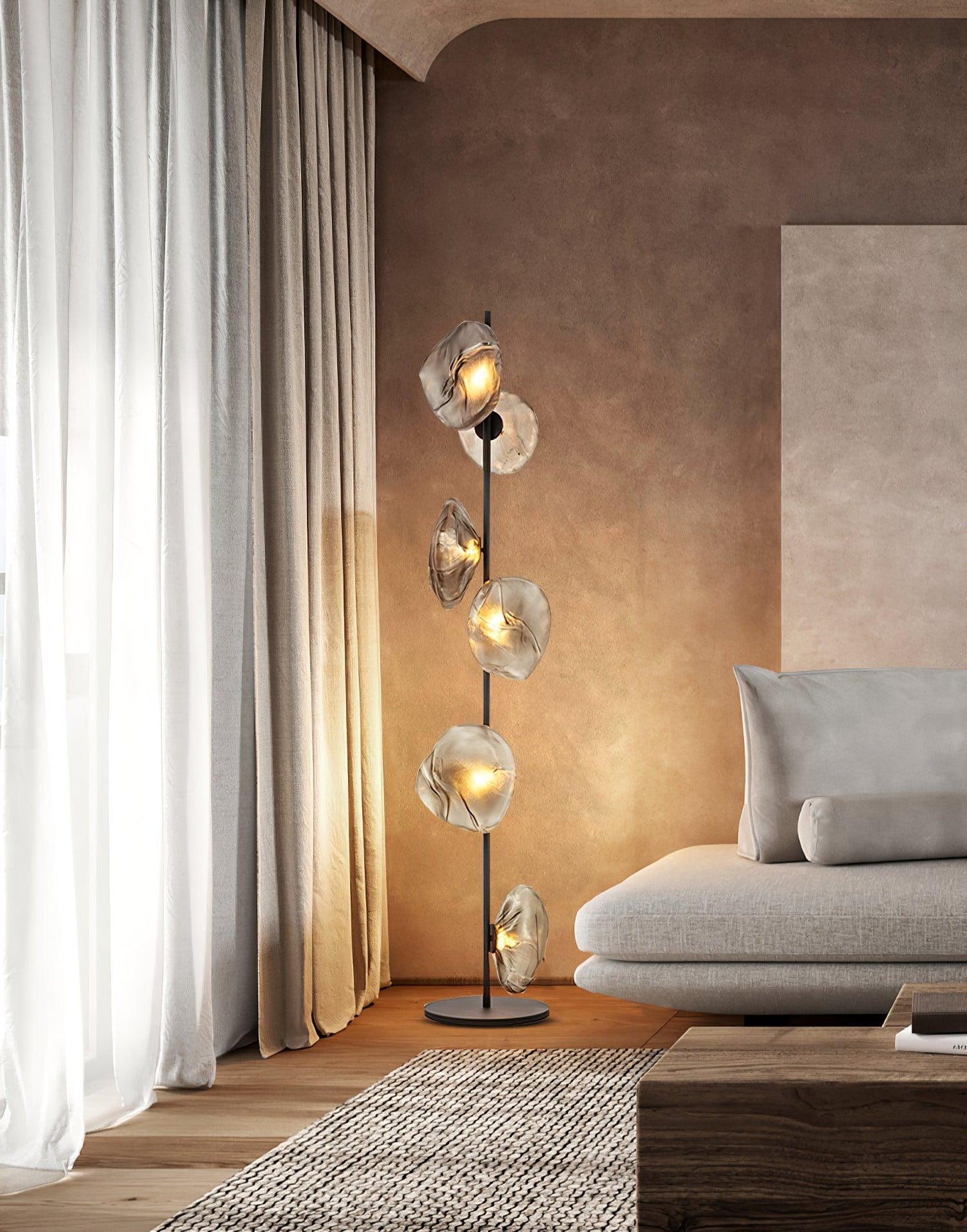 Glass Mesh Petals Floor-mounted Lamp Floor Lamp