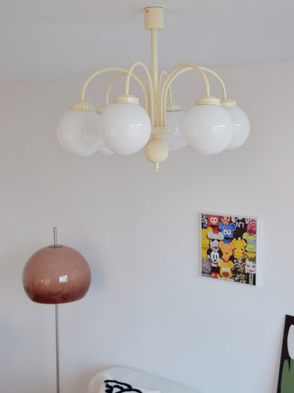 Cream Glass Sphere Chandelier