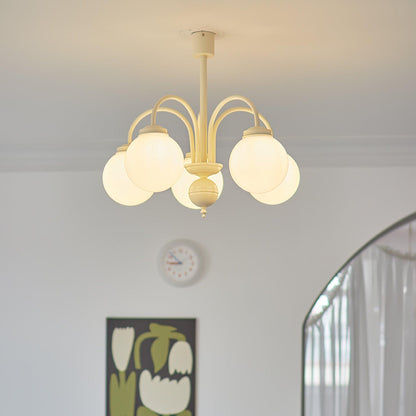 Cream Glass Sphere Chandelier