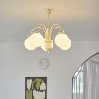 Cream Glass Sphere Chandelier