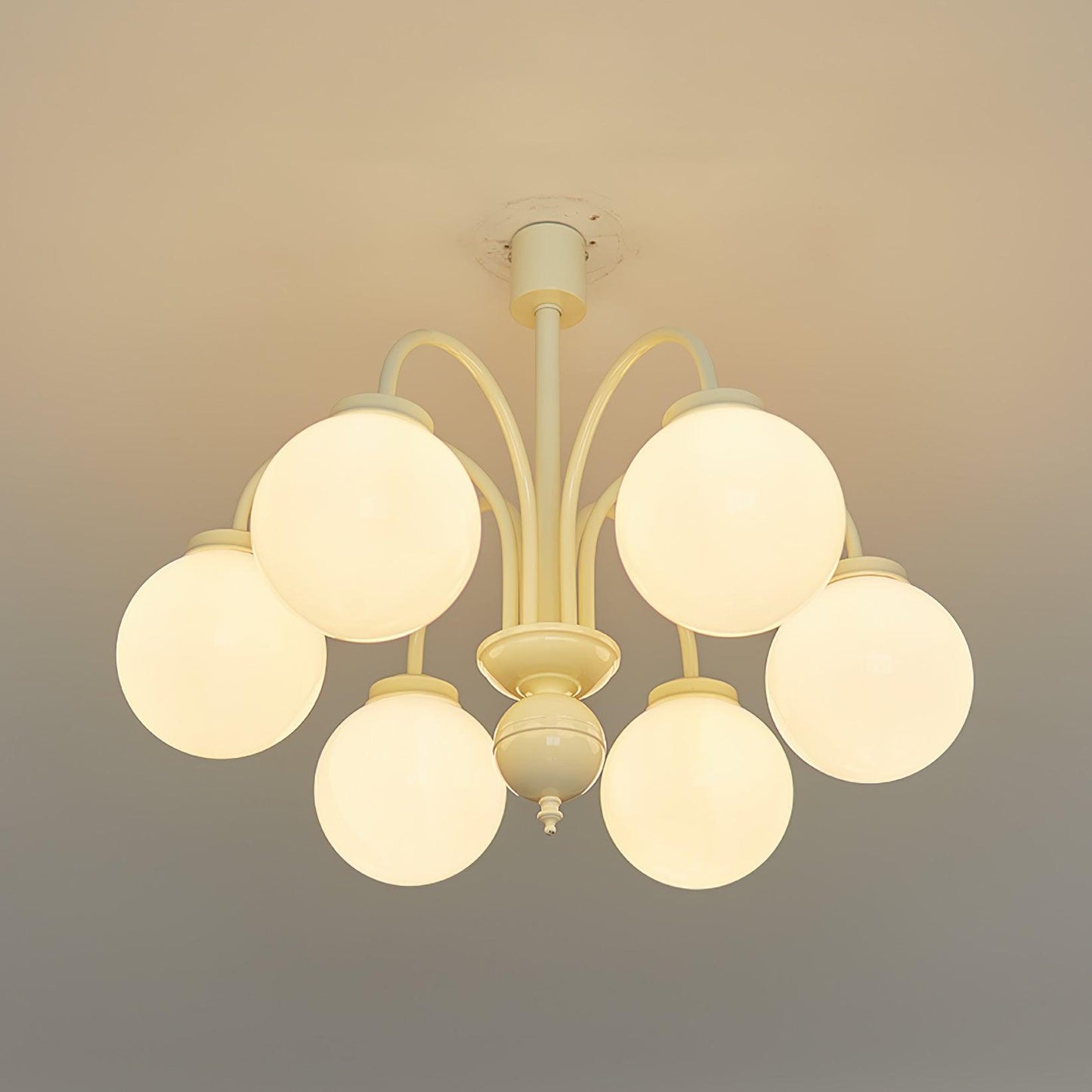 Cream Glass Sphere Chandelier