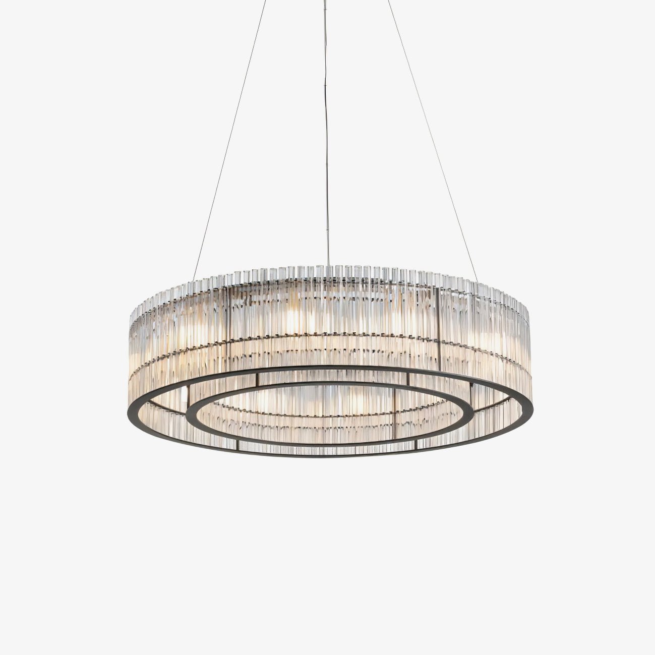 Glass Tube Ring Gasolier Chandelier