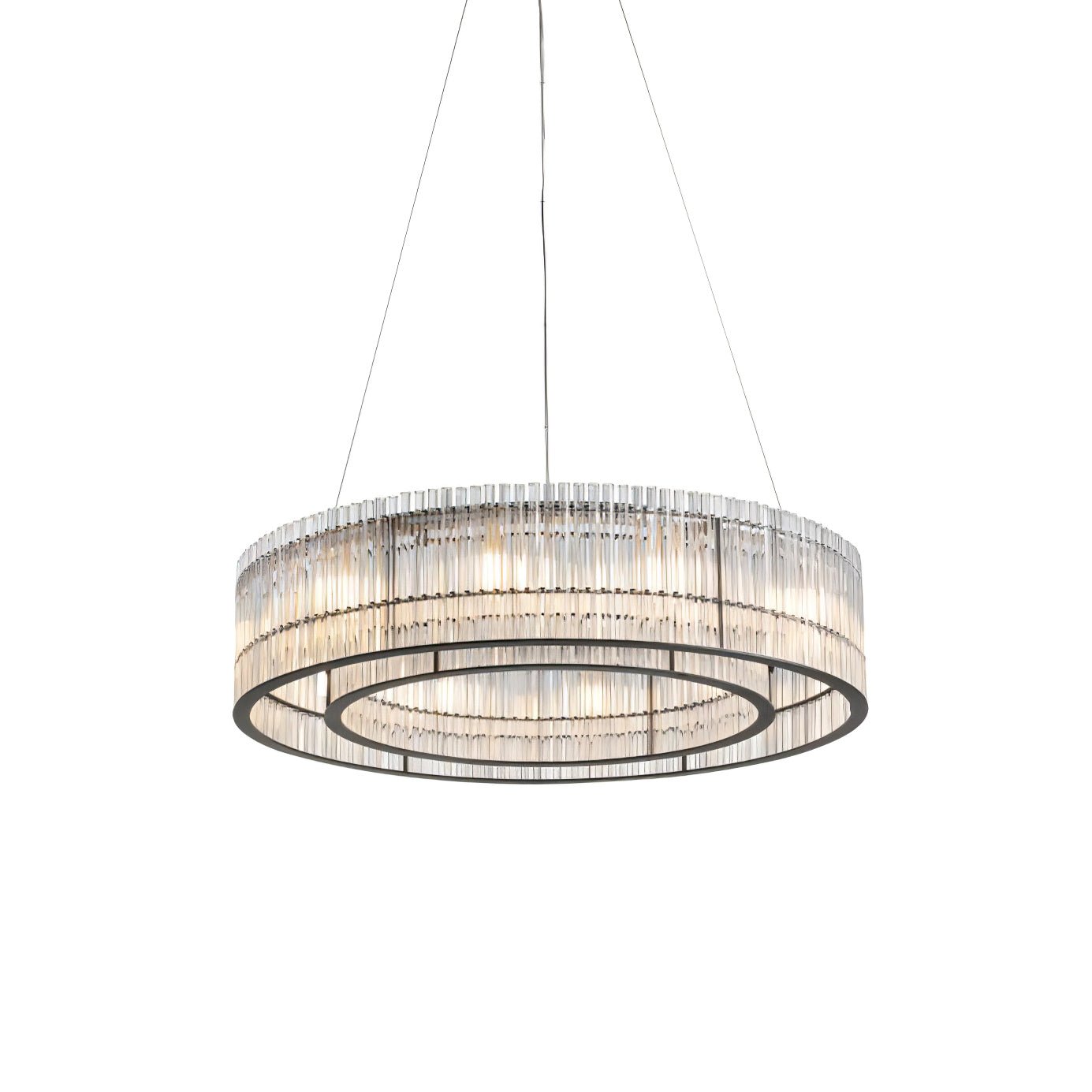 Glass Tube Ring Gasolier Chandelier