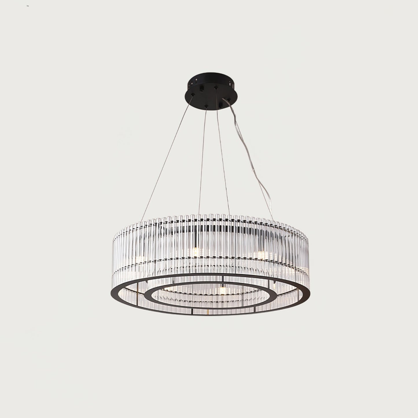 Glass Tube Ring Gasolier Chandelier