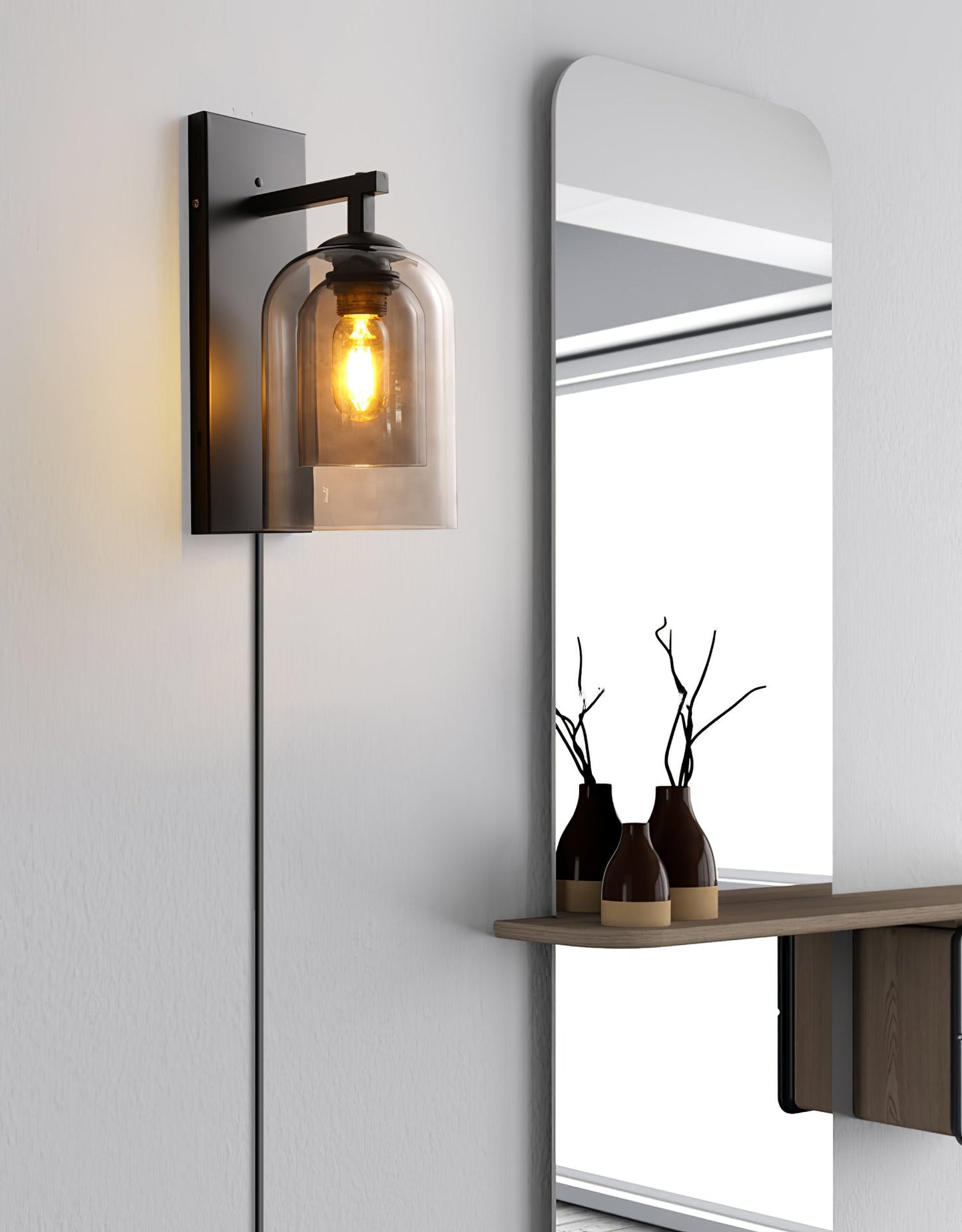 Glass Tubular Plug-in Wall light fixture Wall Lamp