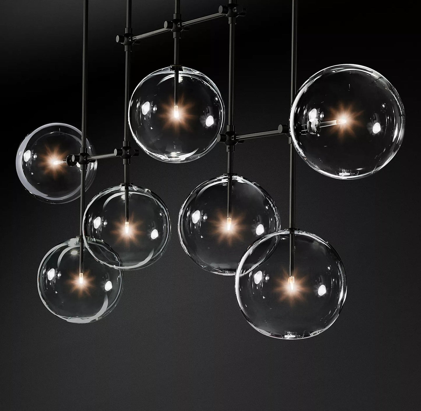 Glass Globe Mobile Crown Chandelier