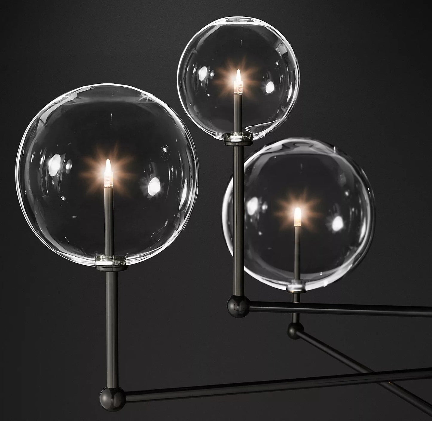 Glass Globe Mobile Crown Chandelier