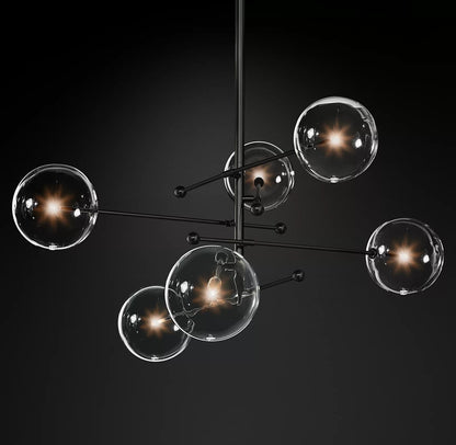 Glass Globe Mobile Crown Chandelier