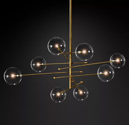 Glass Globe Mobile Crown Chandelier