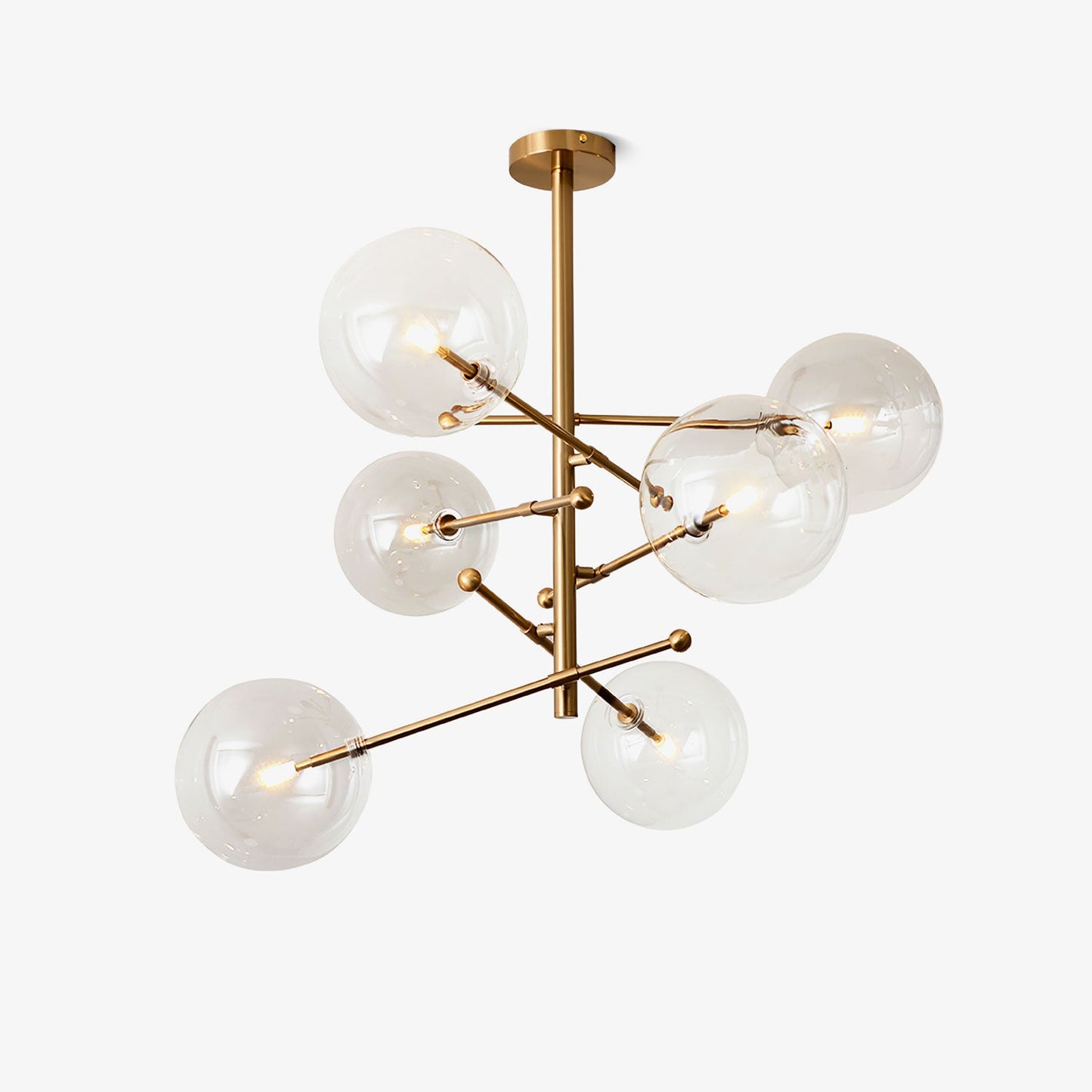 Glass Globe Mobile Crown Chandelier