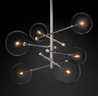 Glass Globe Mobile Crown Chandelier