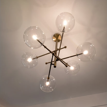 Glass Globe Mobile Crown Chandelier