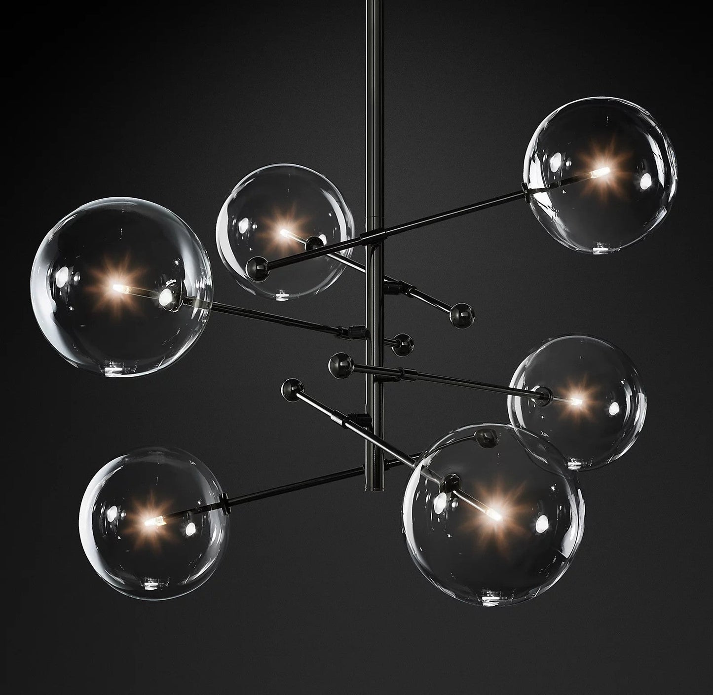 Glass Globe Mobile Crown Chandelier