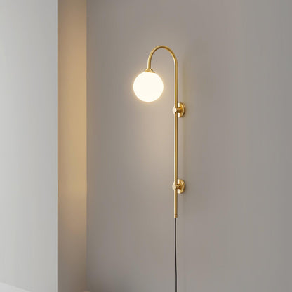 Globe Brass Plug-in Bracket light Wall Sconce