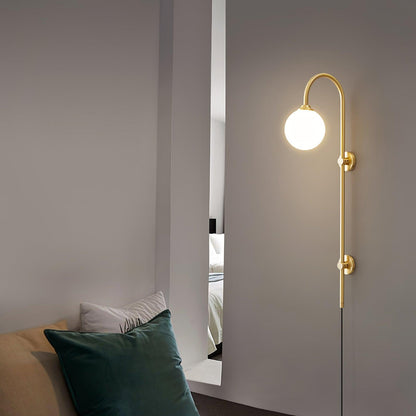 Globe Brass Plug-in Bracket light Wall Sconce