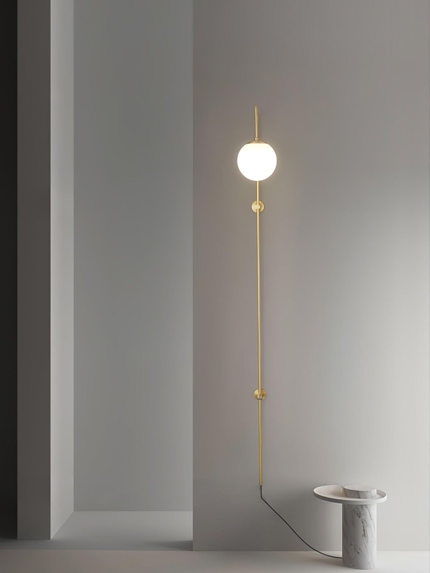 Globe Brass Plug-in Bracket light Wall Sconce