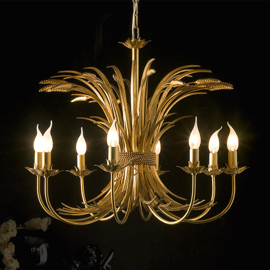 High End Handmade Italian Gold Leaf Chandelier