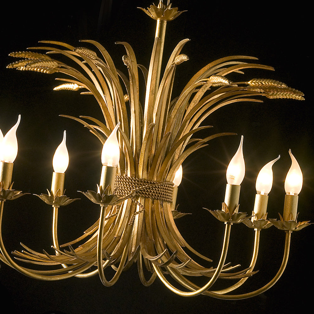 High End Handmade Italian Gold Leaf Chandelier