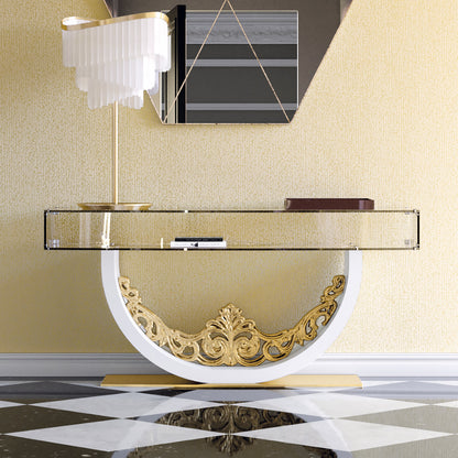 Luxury Contemporary Glass Console Table