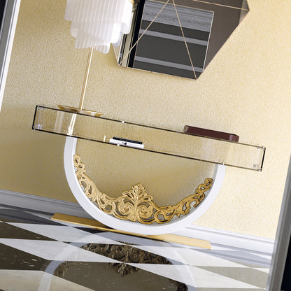 Luxury Contemporary Glass Console Table