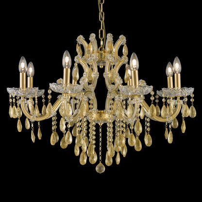 Gold Leaf Glass Chandelier