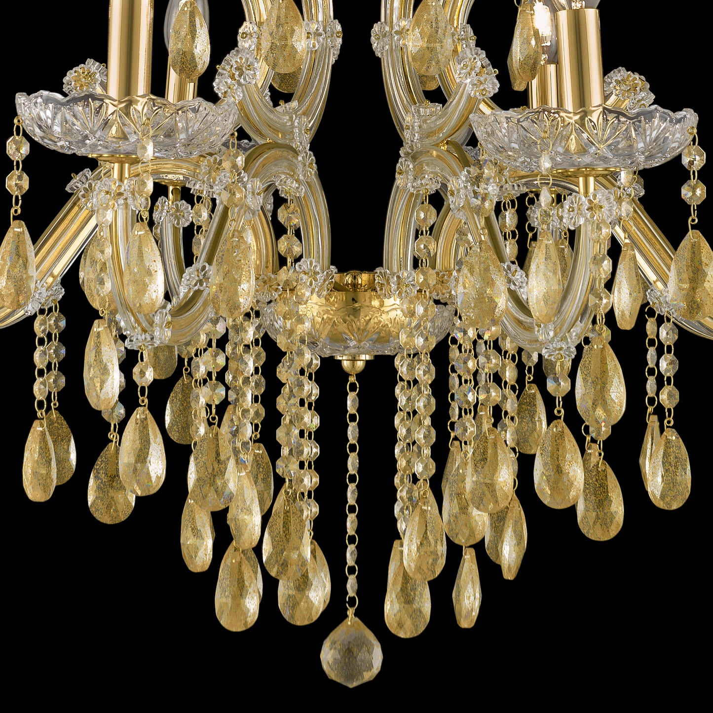 Gold Leaf Glass Chandelier