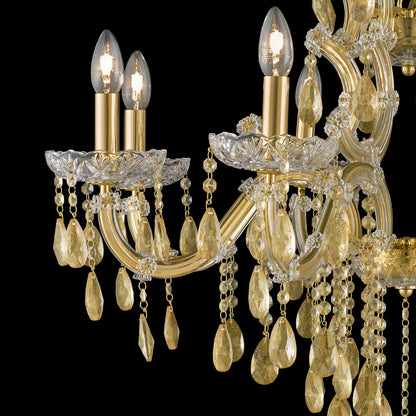 Gold Leaf Glass Chandelier