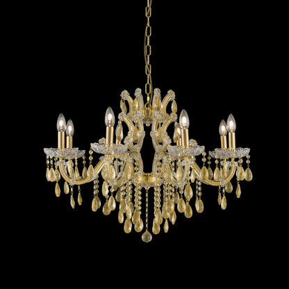 Gold Leaf Glass Chandelier