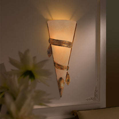 Gold Leaf Hand Made Opaque Glass Wall Light