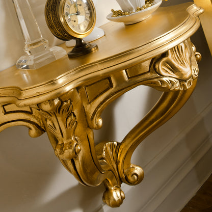 Gold Leaf Rococo Wall Fixing Bedside Table