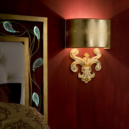 Gold Murano Glass Fleur De Lis Wall Light