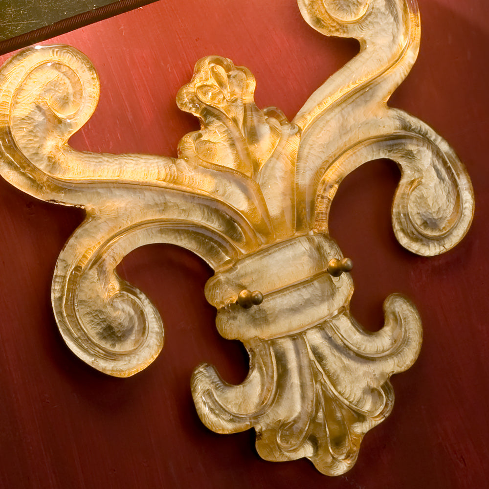 Gold Murano Glass Fleur De Lis Wall Light