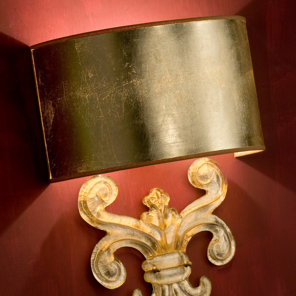 Gold Murano Glass Fleur De Lis Wall Light