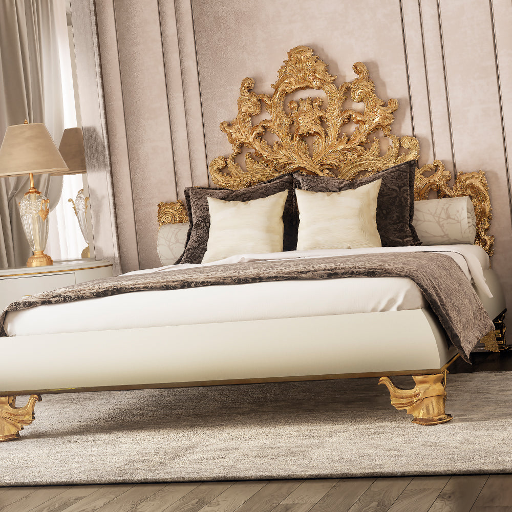 Luxurious Ornate Gold Leaf Bed