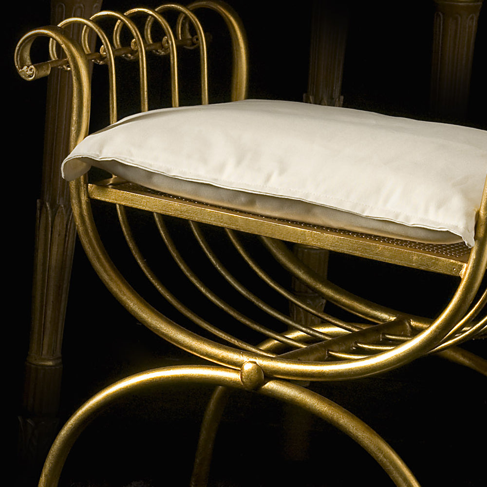 High-End Handmade Romanesque Gold Leaf Stool