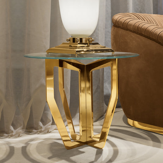 High End Italian Designer Glass Side Table