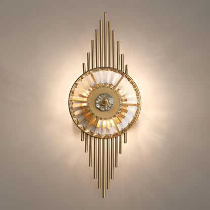 Crystal Gear Gold Wall Light