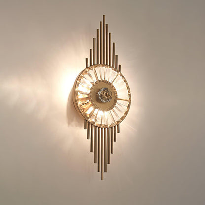 Crystal Gear Gold Wall Light