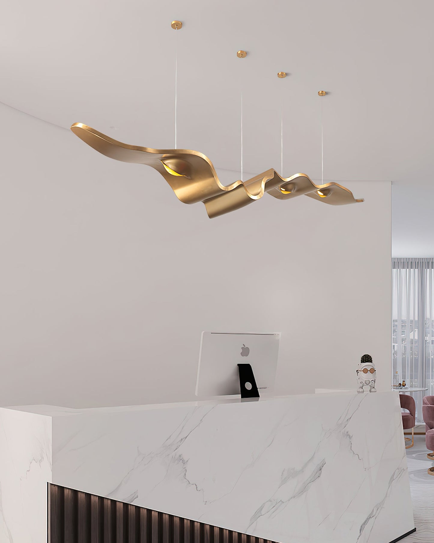 Gold Ribbon Gasolier Chandelier