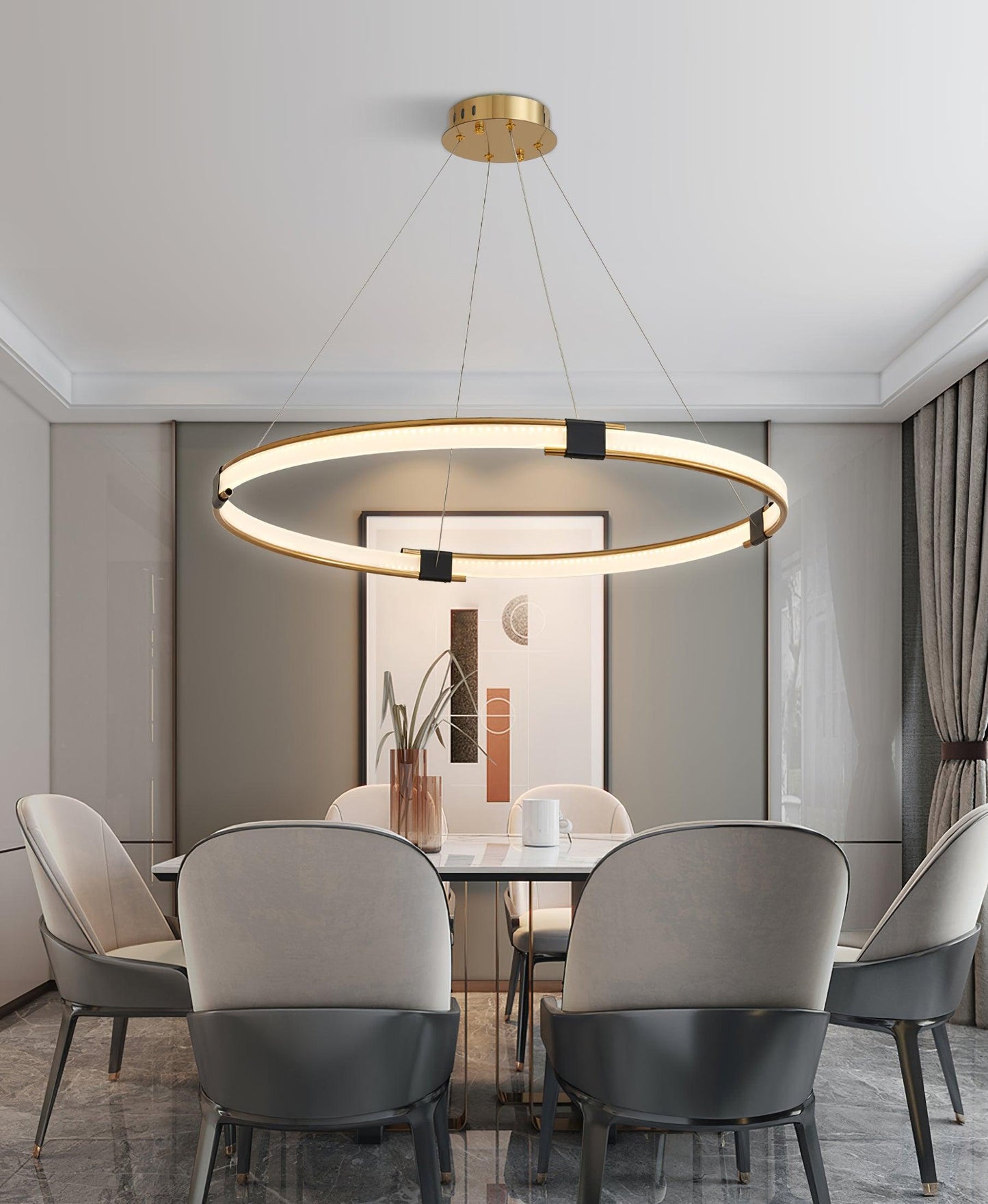 Gold Ring Pendant light Chandelier