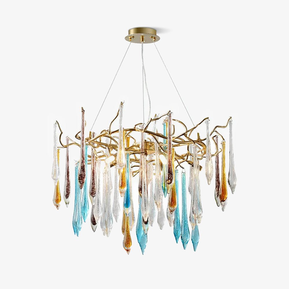 Gold Round Teardrop Gasolier Chandelier