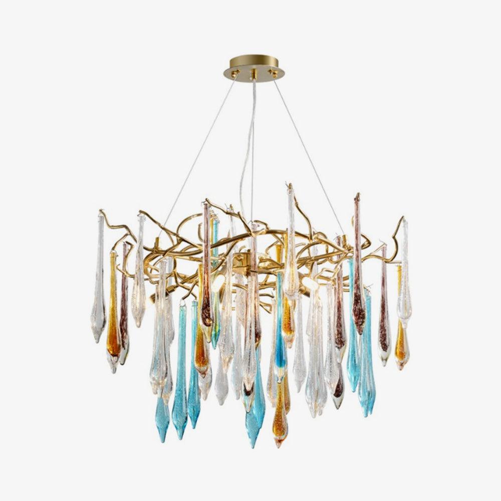 Gold Round Teardrop Gasolier Chandelier