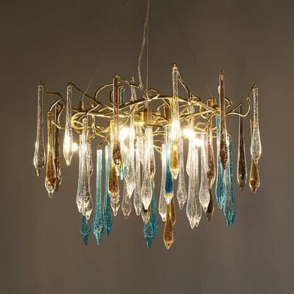 Gold Round Teardrop Gasolier Chandelier